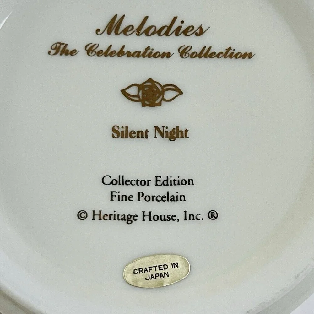 Heritage House Melodies Fine Porcelain Music Trinket Box Silent Night Gift Decor